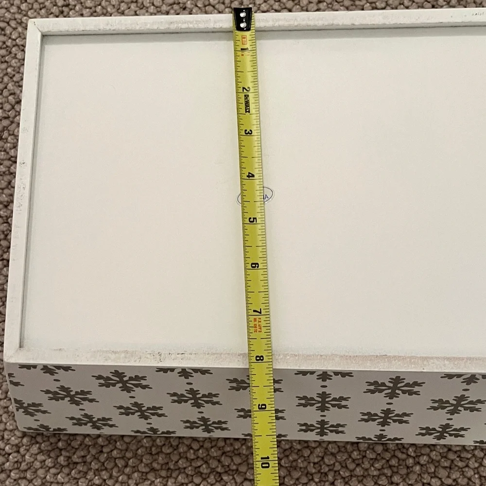 White and Silver Snowflake Tray/Storage Bin - Perfect for the Holidays!